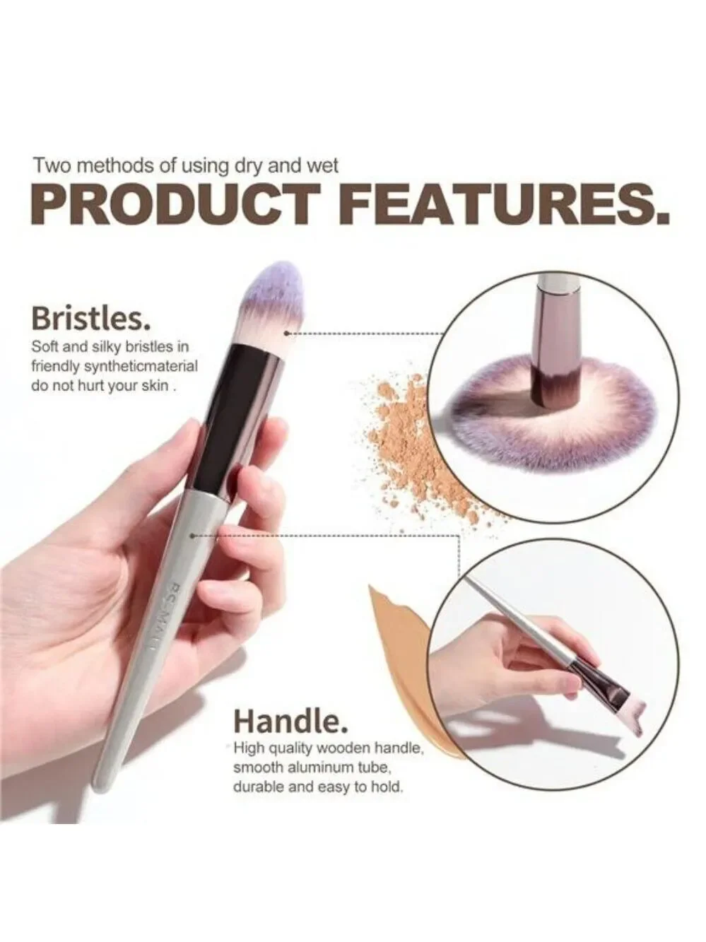 BSMALL Makeup Brush Set 18pcs Foundation Blush Eyeshadow Concealer Powder Kit